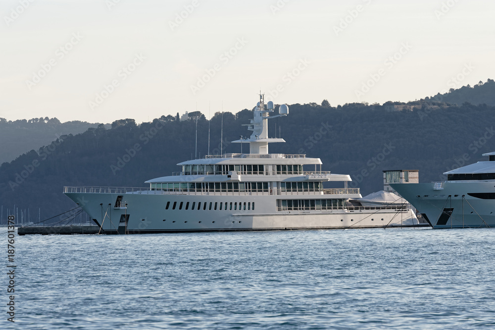 luxury yacht in a harbour luxury yacht in a harbour