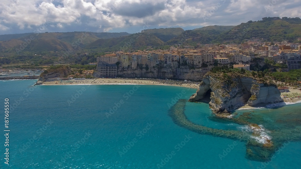 Aerial view of beautiful coast of Calabria, Italy