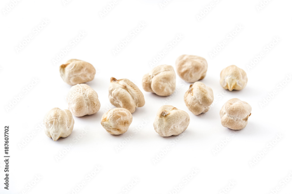Chickpeas uncooked isolated on white background
Chickpeas uncooked isolated on white background