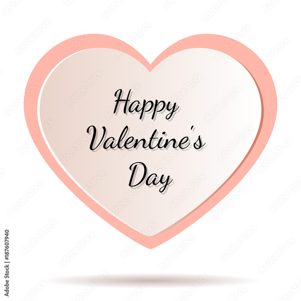 Bright heart with text isolated on white background Bright heart with text isolated on white background