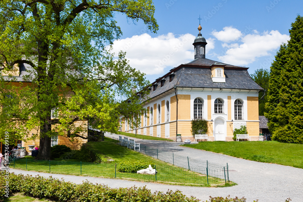 hunting castle in the Classical style Kozel, Pilsen region, West Bohemia, Czech republic. hunting castle in the Classical style Kozel, Pilsen region, West Bohemia, Czech republic.