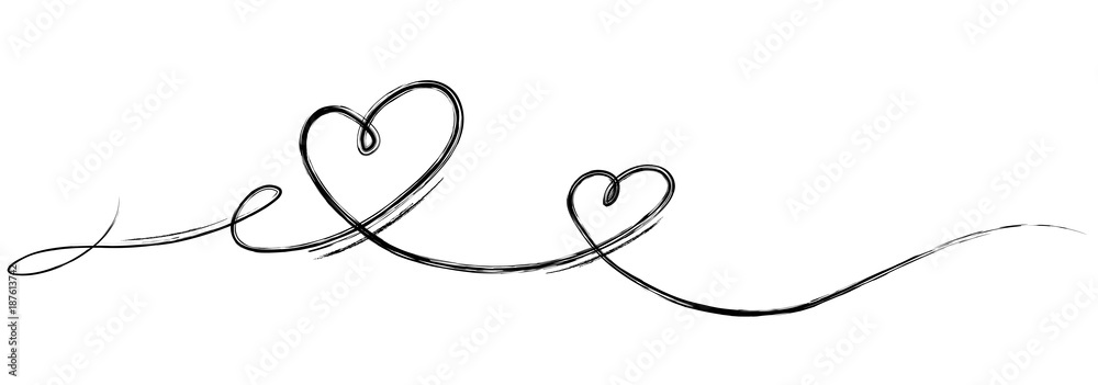 Valentin's Day Hearts calligraphy