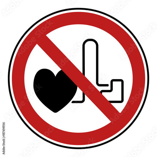 Verbotsschild Icon - Achtung Herzschrittmacher