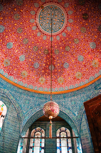Beautiful Mosaic Dome Interior of Topkapi Palace. Istanbul, Turkey. photo