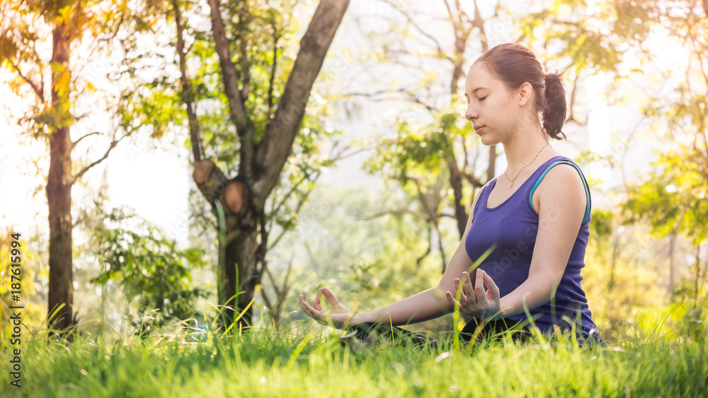 Beautiful woman doing yoga exercises in the park. Concept of healthy lifestyle. Beautiful woman doing yoga exercises in the park. Concept of healthy lifestyle.
