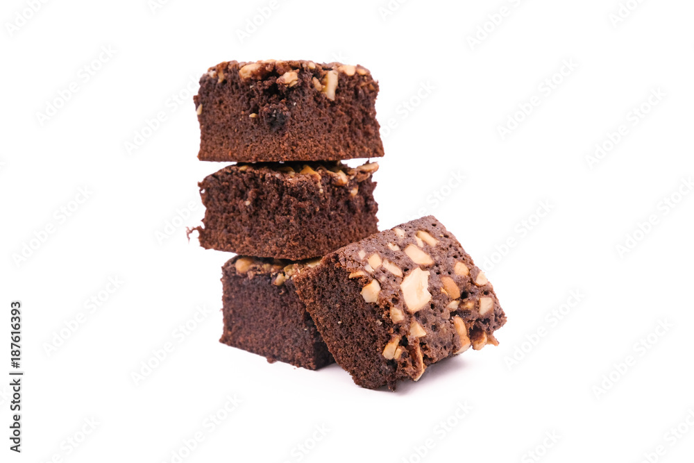 Chocolate Brownie isolated on white background Chocolate Brownie isolated on white background