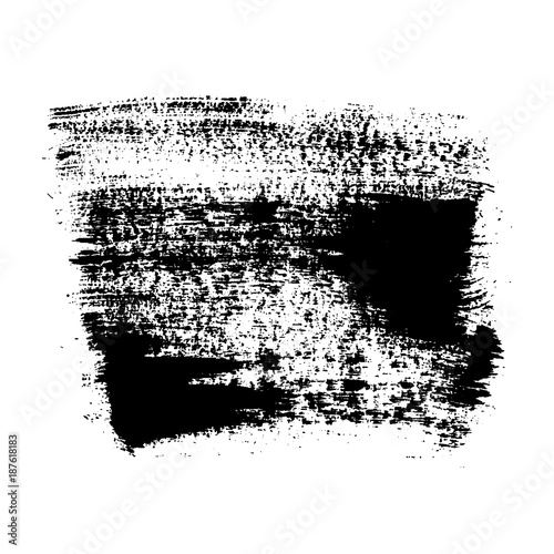 Wallpaper Mural Vector grange acrylic brush strokes. Black design elements on white background. Hand drawing. Ink backdrop. Torontodigital.ca