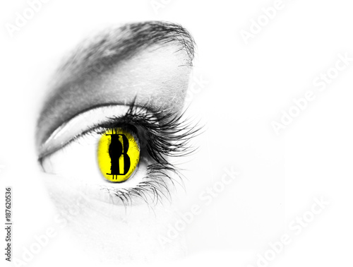 Coin im Auge