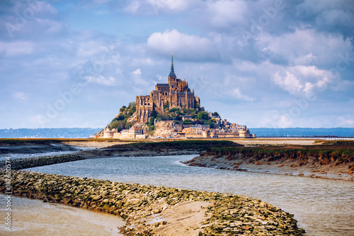 Magnificent Mont Saint Michel cathedral on the island, Normandy, Northern France, Europe