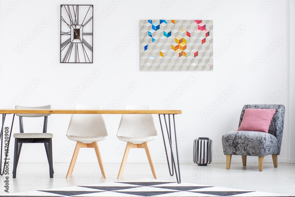 Fototapeta premium White, modern dining room