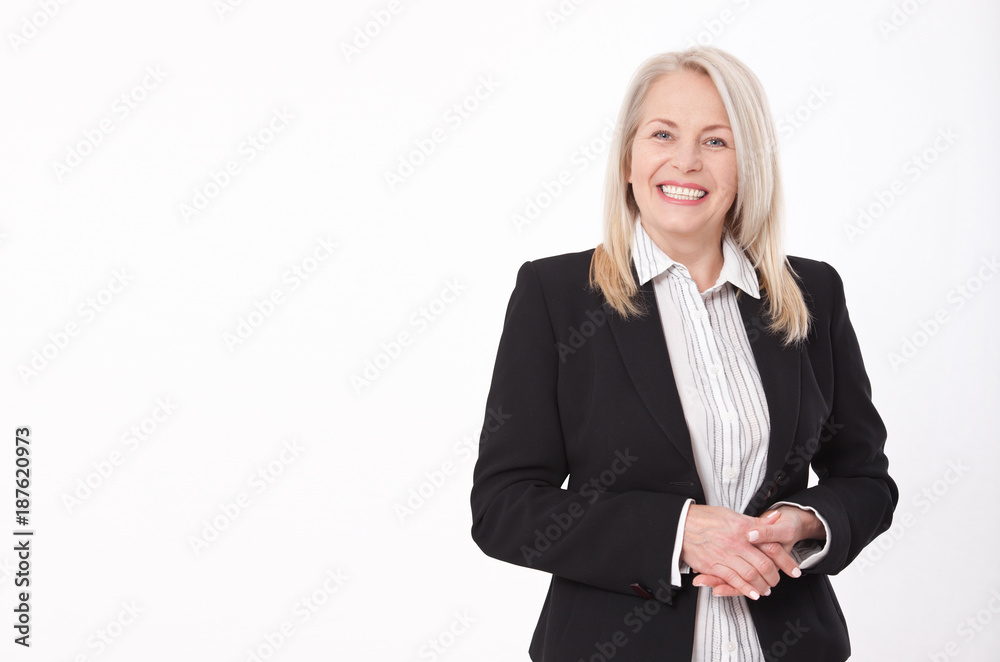 Attractive business woman in a suit isolated Attractive business woman in a suit isolated