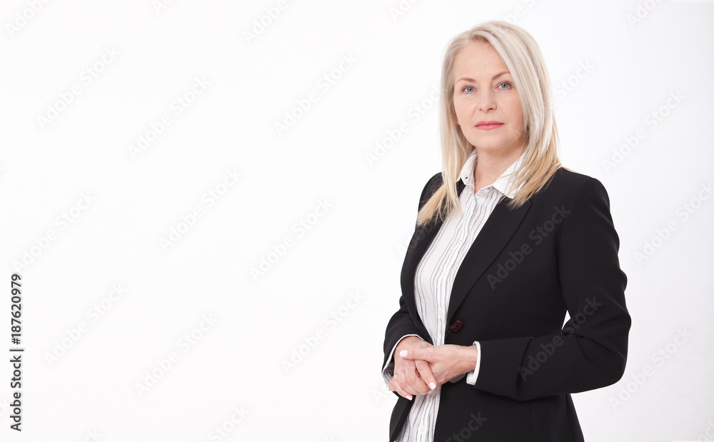 Attractive business woman in a suit isolated Attractive business woman in a suit isolated