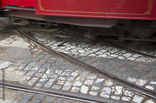 Tram and Tracks at Lisbon