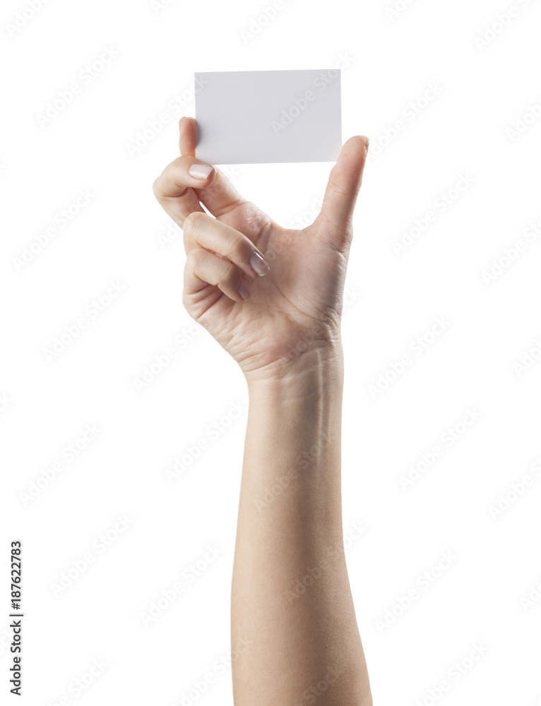 Blank card in hand Blank card in hand