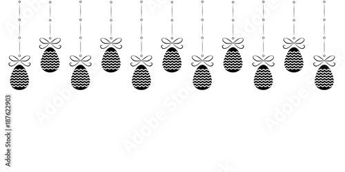 Banner con uova di pasqua appese