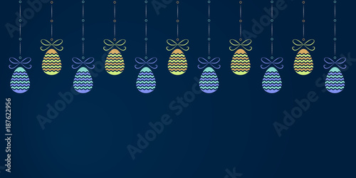 Banner con uova di pasqua appese