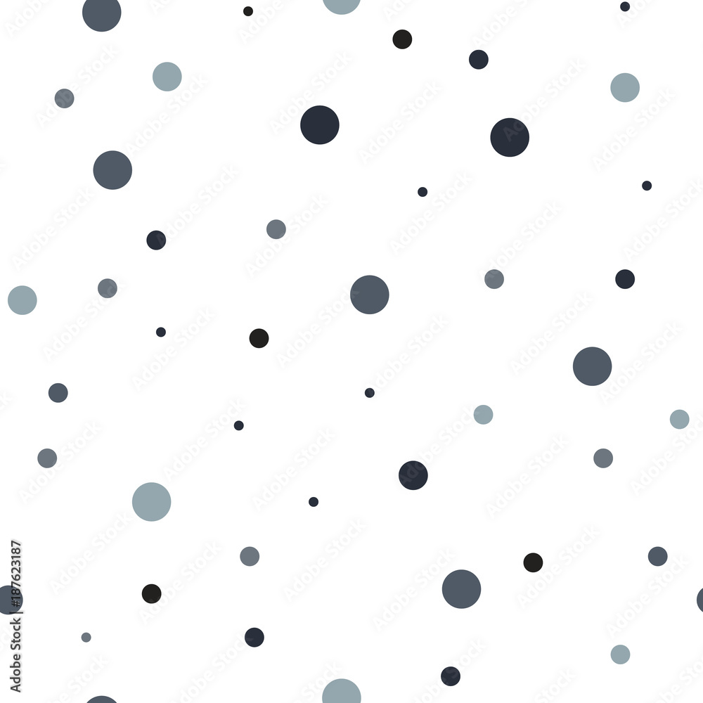 Polka Dot Seamless Pattern. Seamless Background with small circle pattern. Polka dot fabric. Retro vector background or pattern. Casual stylish black circletexture on white background. 