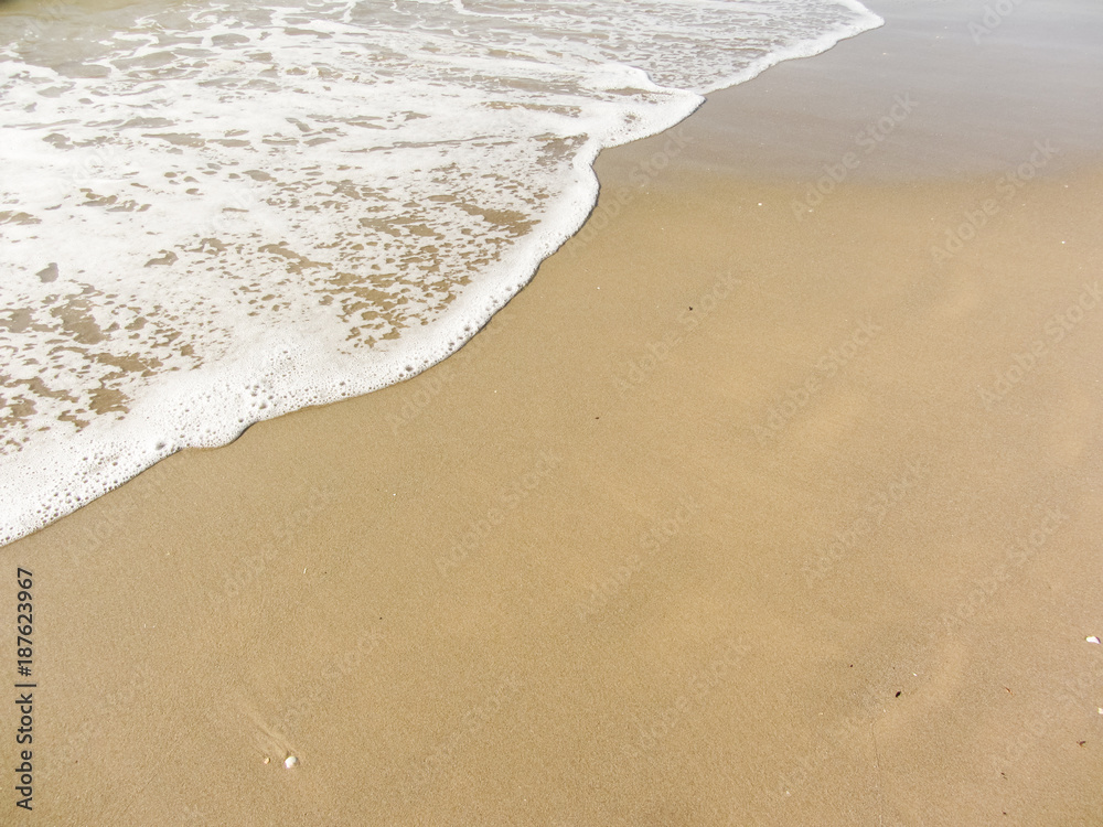 the sea long the shoreline from an Italian beach the sea long the shoreline from an Italian beach