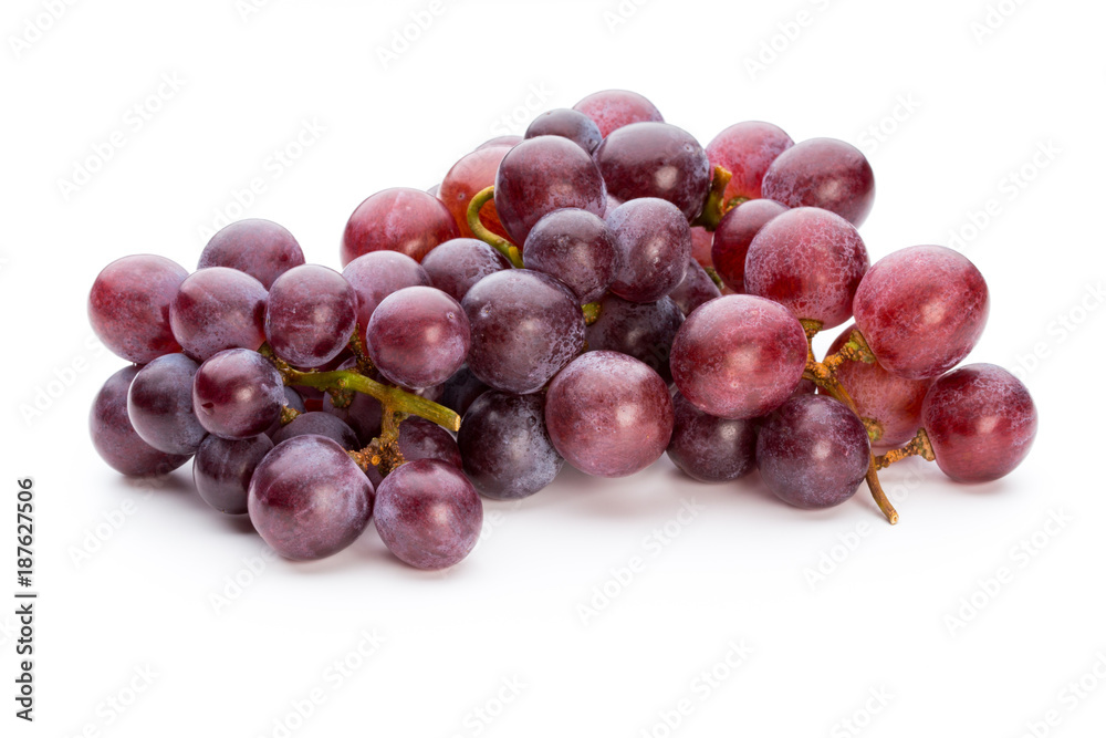 Ripe red grape isolated on white. Ripe red grape isolated on white.
