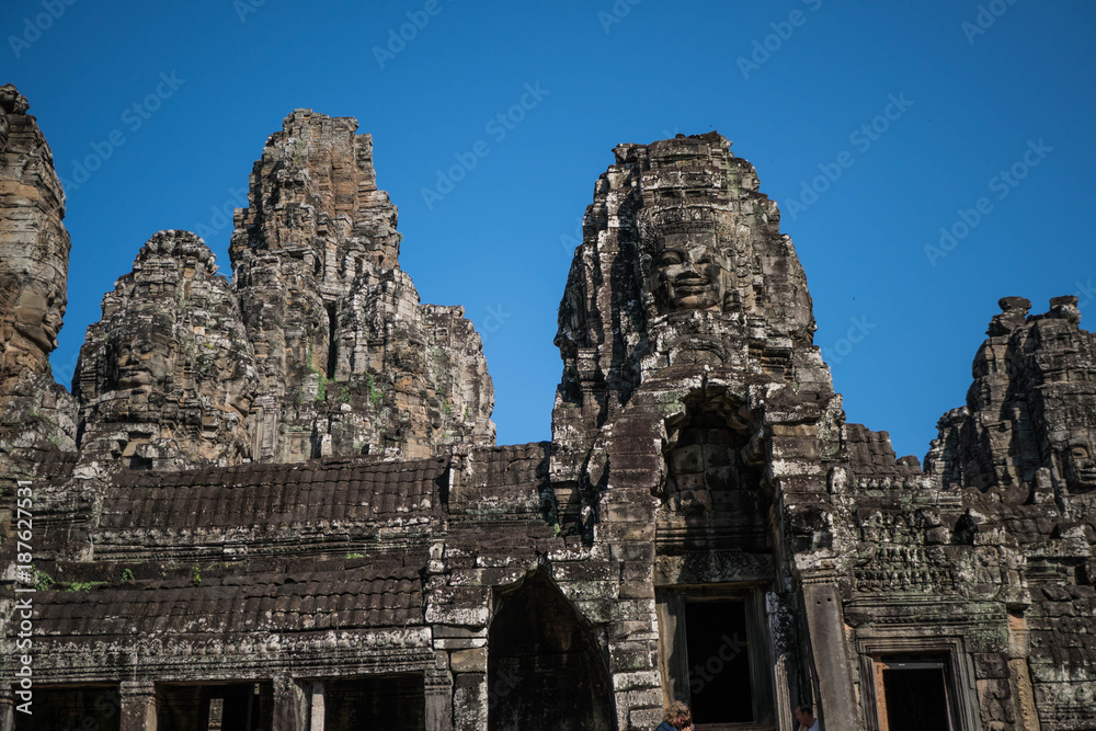 amazing mural in the temple of cambodia, insane how they build this