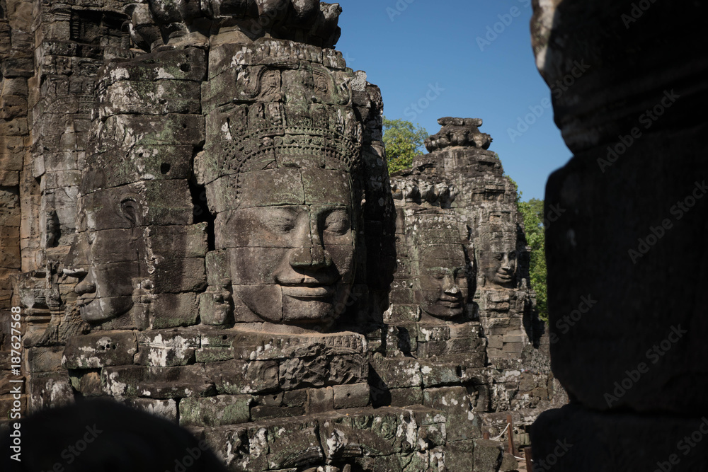 amazing mural in the temple of cambodia, insane how they build this