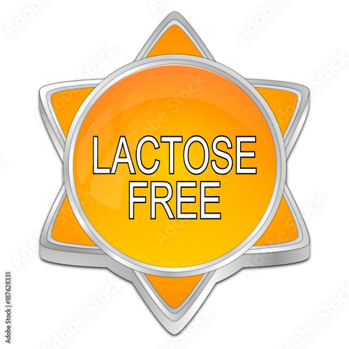 Lactose free Button - 3D illustration