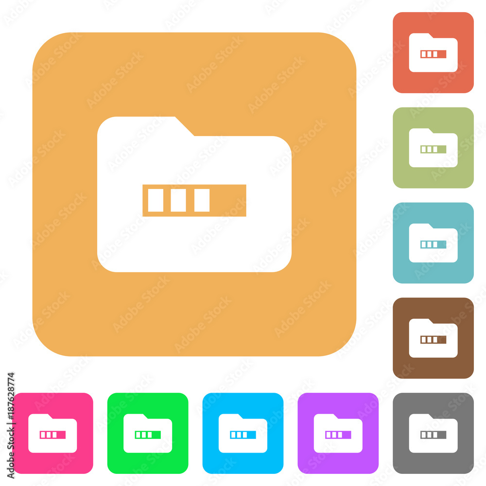 Processing folder rounded square flat icons Processing folder rounded square flat icons