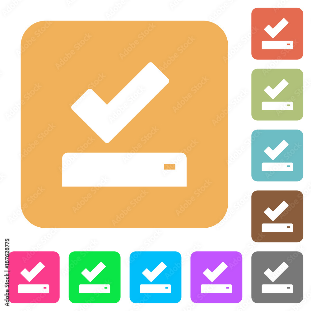 Successfully saved rounded square flat icons Successfully saved rounded square flat icons