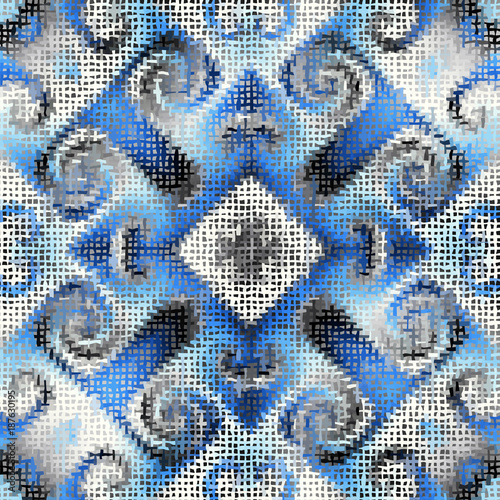 Seamless background pattern. Imitation of a texture of rough canvas painted with paint.
