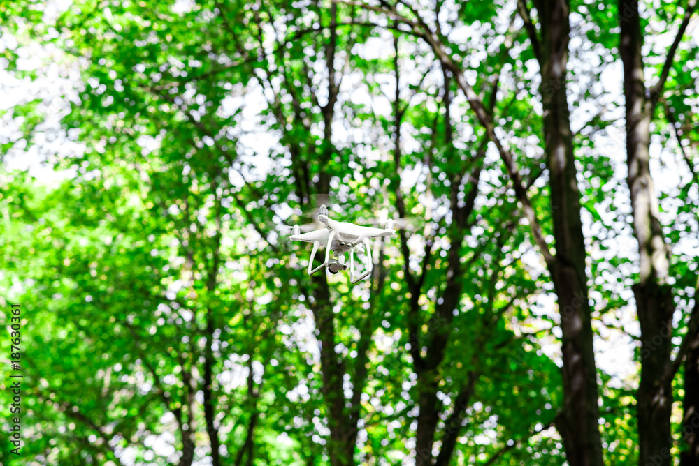 Fototapeta premium flying drone in nature.