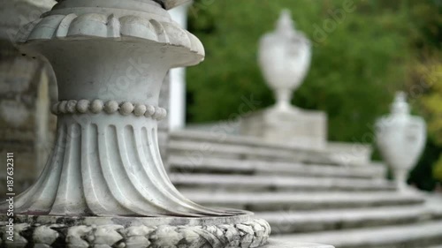 Stone stairs and columns at the palace outdoors photo