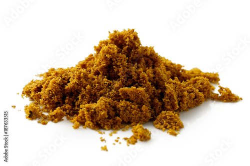 Εκτύπωση καμβά A pile of ground dry mace isolated on white.
