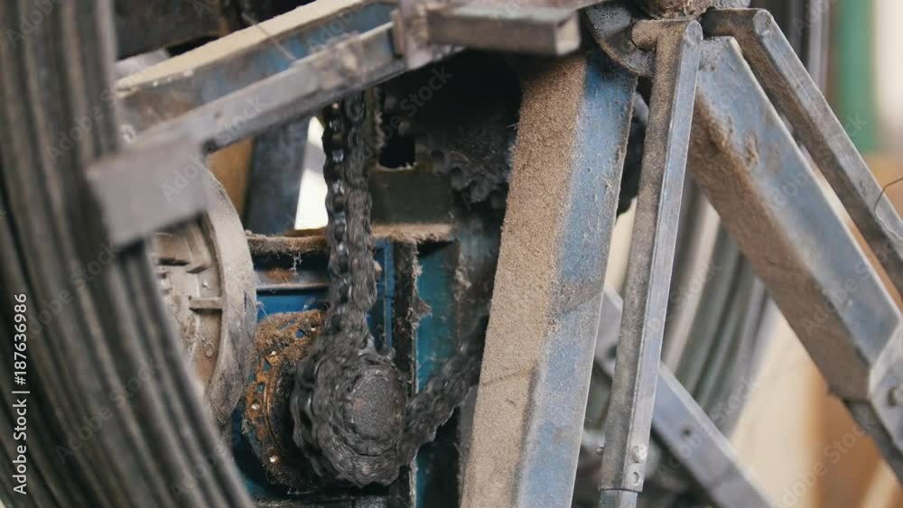 Old scratched rotated mechanism for producing of fiberglass reinforcement Old scratched rotated mechanism for producing of fiberglass reinforcement