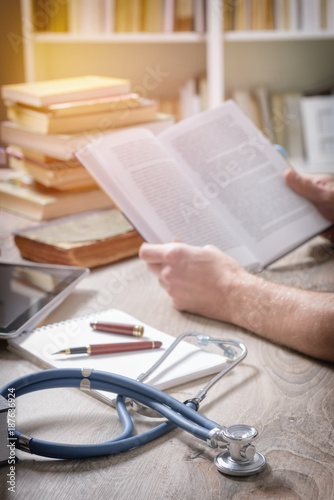 Doctor is preparing for the exam