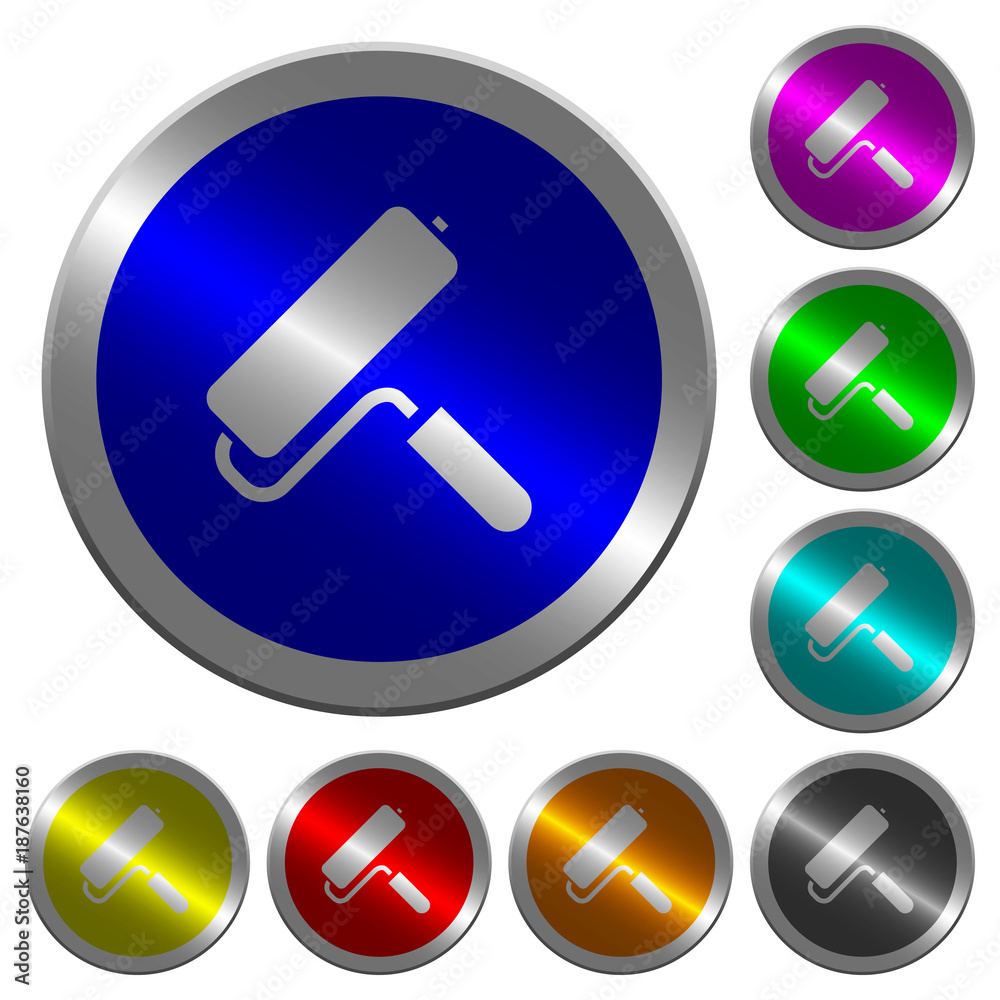 Paint roller luminous coin-like round color buttons Paint roller luminous coin-like round color buttons