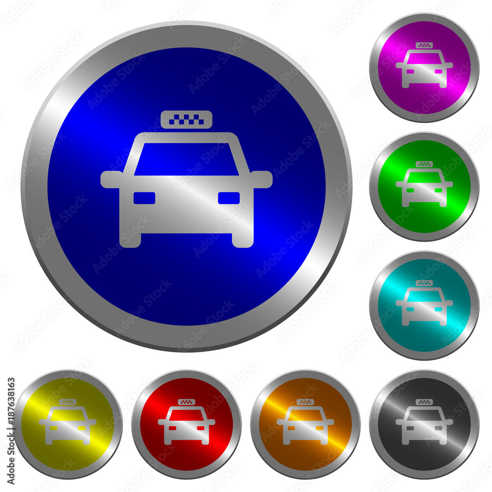 Taxi car luminous coin-like round color buttons Taxi car luminous coin-like round color buttons