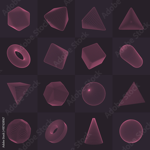 Three-dimensional Vector Shapes Collection