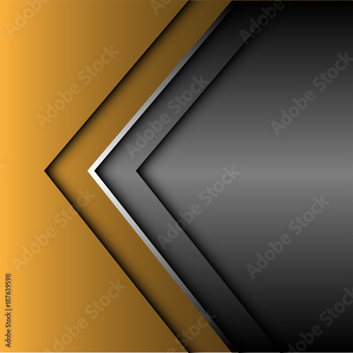 Abstract yellow silver gray arrow design modern futuristic background vector illustration.