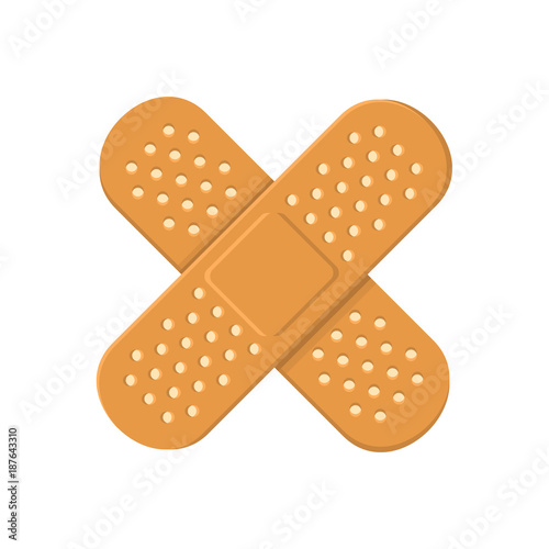 Adhesive Medical Plasters Bandage. Cross Icon. Vector