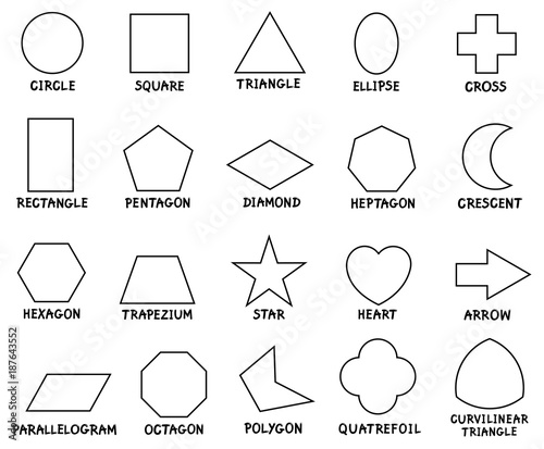 Foto education basic geometric shapes with captions