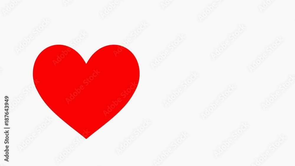 Red heart moving wave on white background Red heart moving wave on white background
