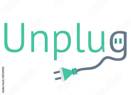 Flat unplagged logo vector