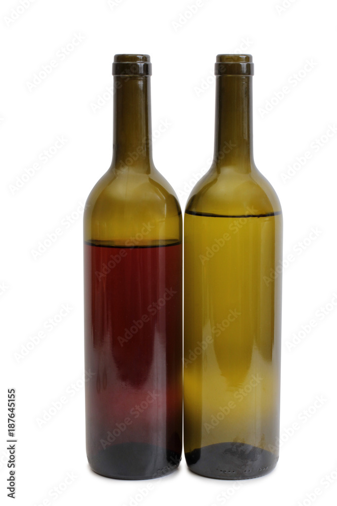 Glass and bottle wine on white background Glass and bottle wine on white background