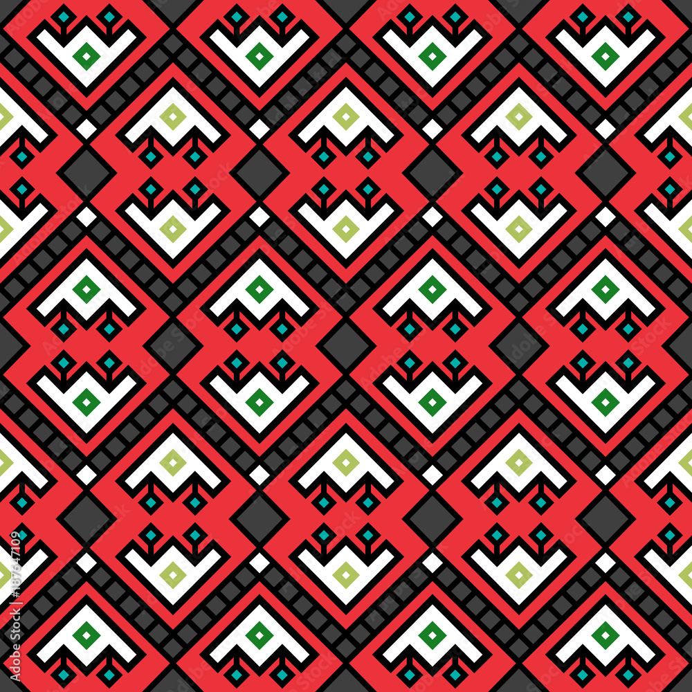 Geometric tribal decotarive pattern in red Geometric tribal decotarive pattern in red