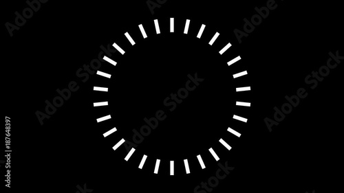 HUD element digital - pending loading screen - loop with loopable segments - circular white on black