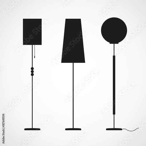 Silhouettes of floor lamps
