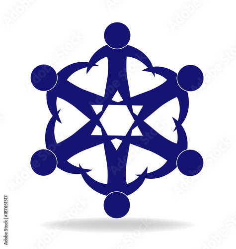 Logo teamwork unity holding hands concept icon vector template
