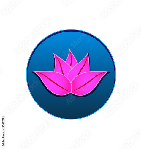 Lotus icon logo seal vector design