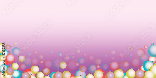 flying multicolored balls on a lilac background