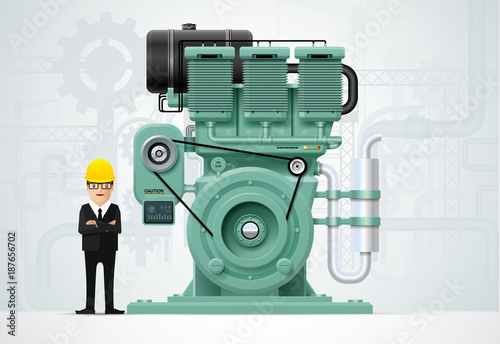 Industrial engine machinery factory engineering construction equipment